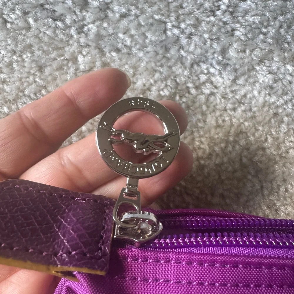 Longchamp Purple Nylon Tote bag with Gold Logo - Picture 4 of 16